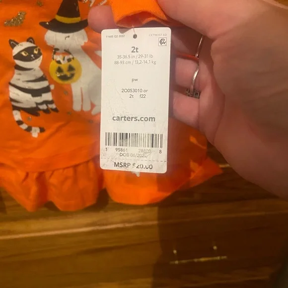 NWT 2T Carter’s Halloween Shirt - Picture 2 of 3